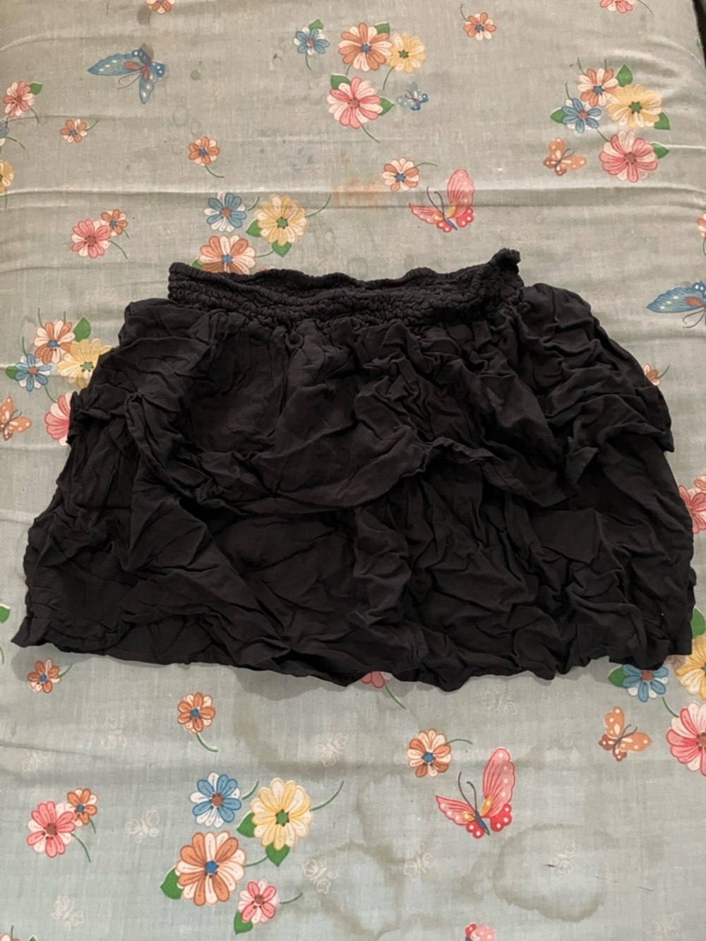 No Boundaries Black Ruffled Mini Skirt